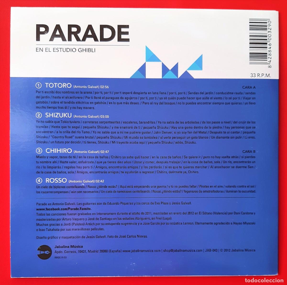 Discos de vinilo: PARADE - EN EL ESTUDIO GHIBLI 7&rdquo; - Foto 2