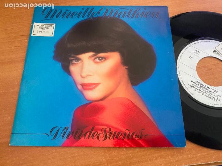 Discos de vinilo: MIREILLE MATHIEU (VIVIR DE SUE&Ntilde;OS) SINGLE 1991 ESPA&Ntilde;A (EPI27) - Foto 1