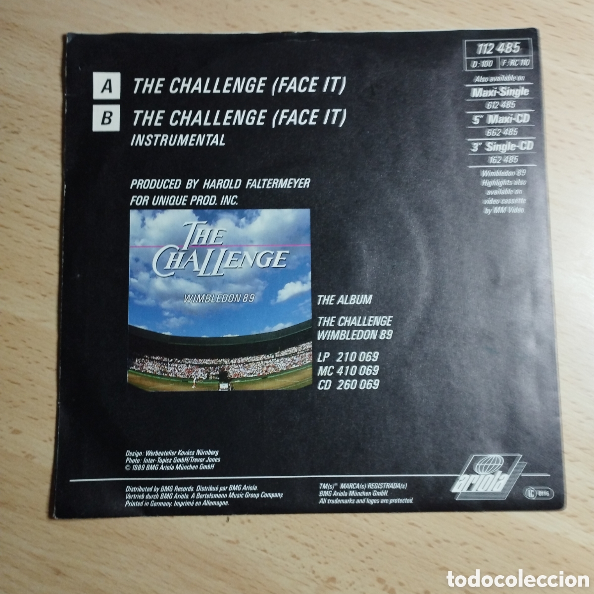 Discos de vinilo: Single 7&rdquo; Chris Thompson 1989 the Challenge, 2 versiones. Wimbledon 89 - Foto 2