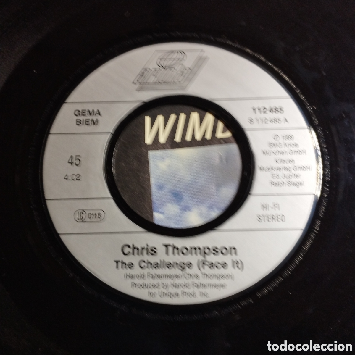 Discos de vinilo: Single 7&rdquo; Chris Thompson 1989 the Challenge, 2 versiones. Wimbledon 89 - Foto 3