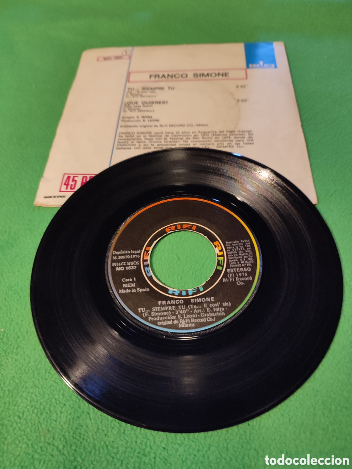 Discos de vinilo: Franco Simone - T&uacute;... siempre t&uacute; - Foto 2