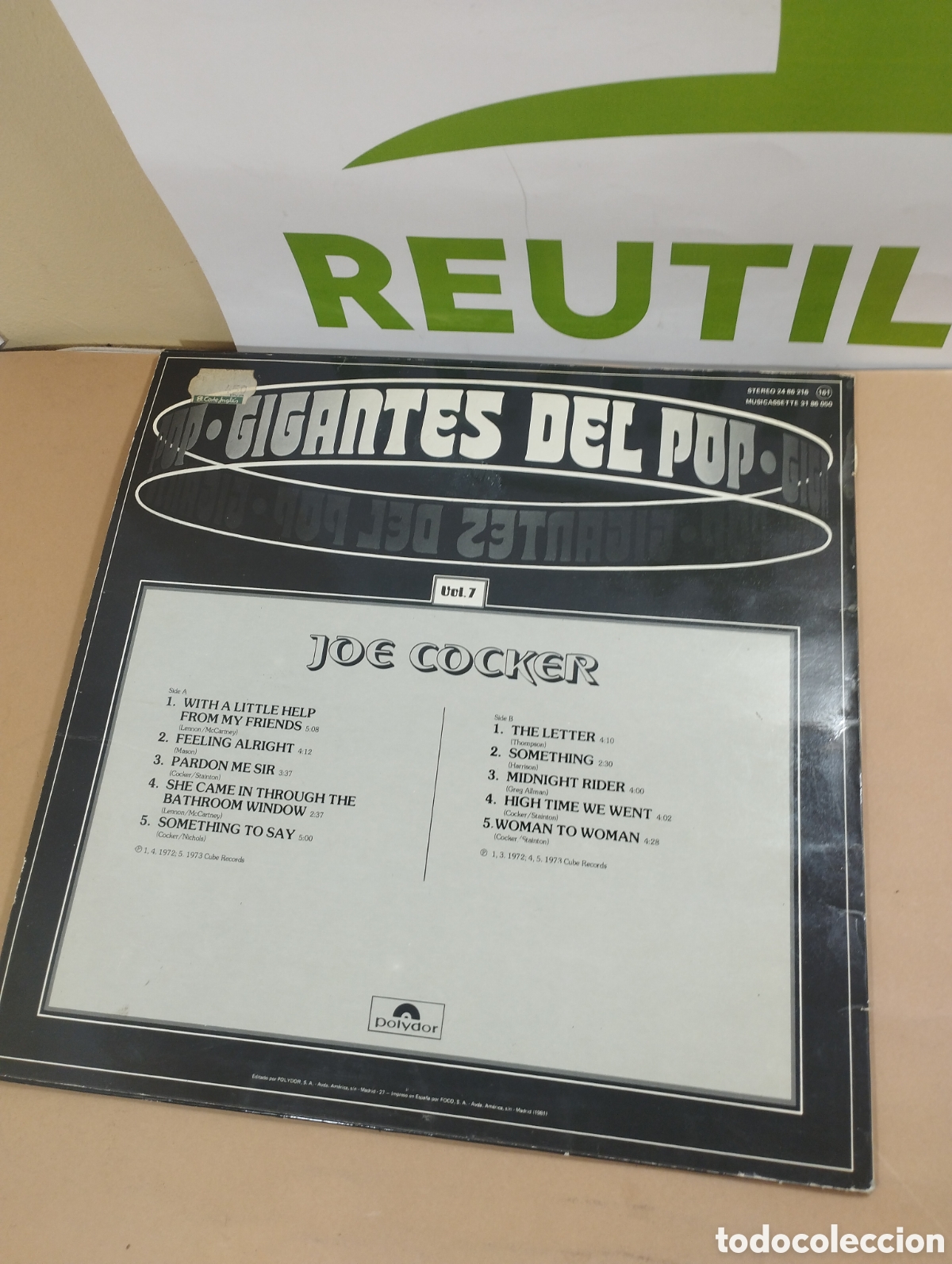 Discos de vinilo: Gigantes del pop. Joe cocker. - Foto 2