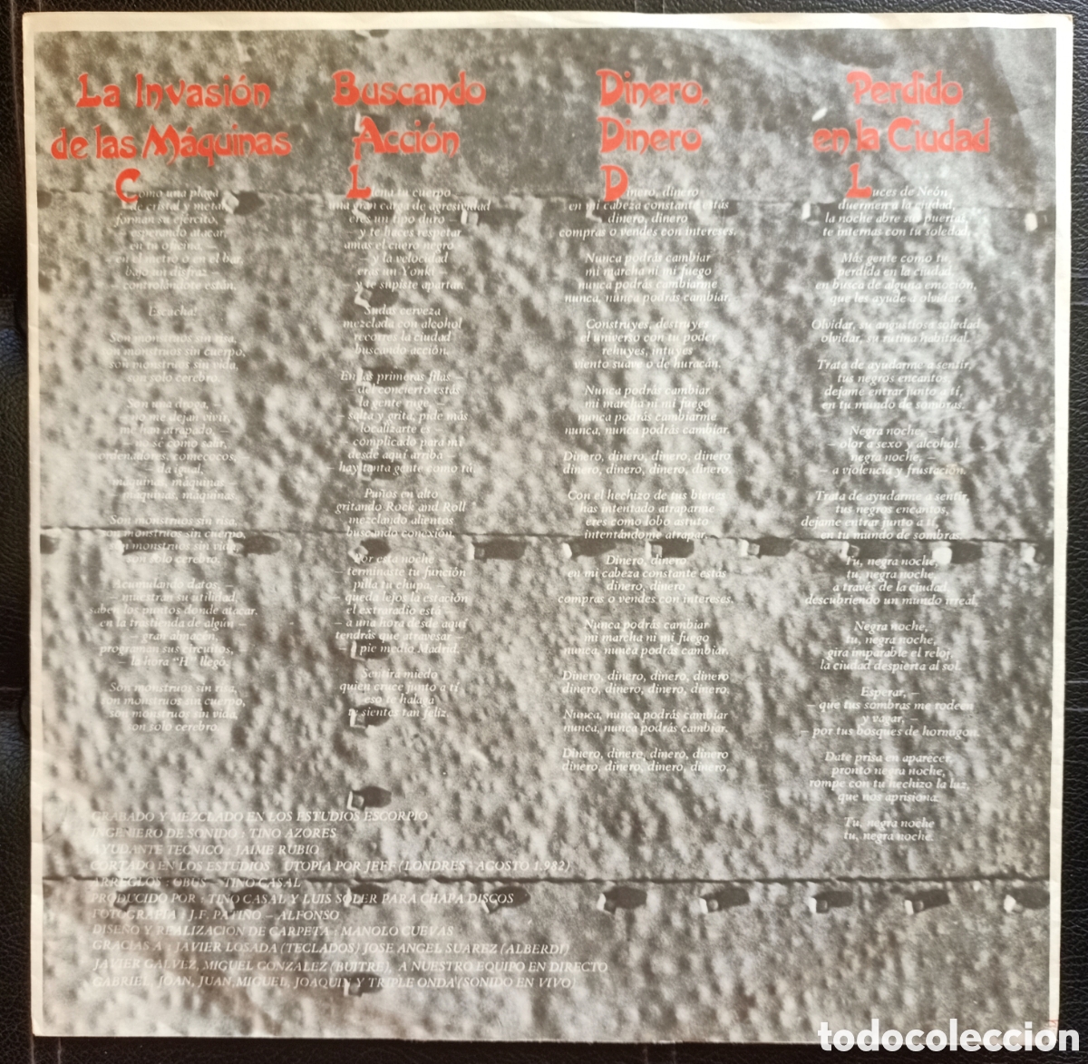 Discos de vinilo: LP Vinilo - Obus - Poderosono Como El Trueno - 1982 Chapa Discos - OG Spain - Con Funda Interior - Foto 4
