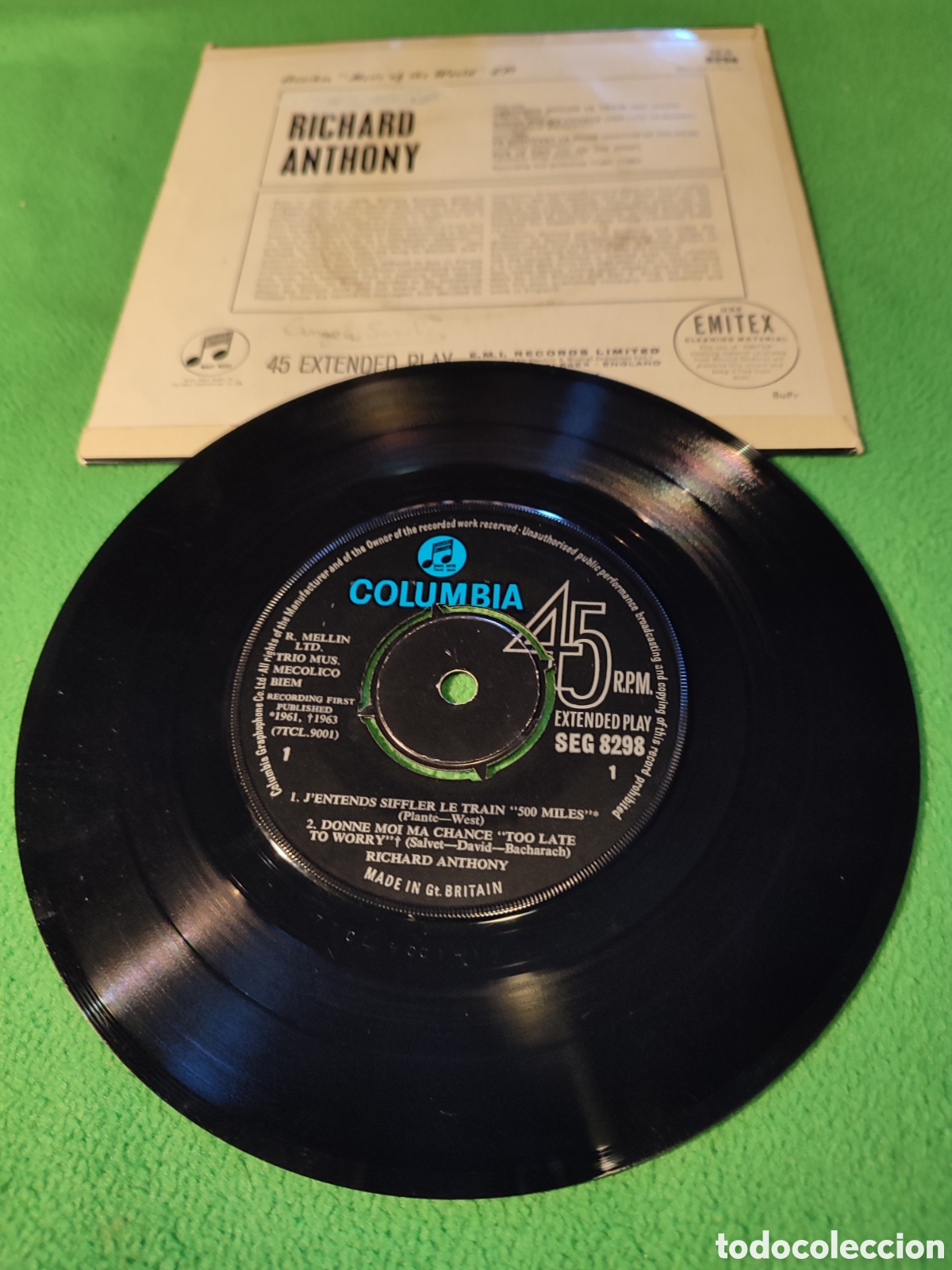 Discos de vinilo: Richard Anthony - Jentends siffler le train + 3 - Foto 2