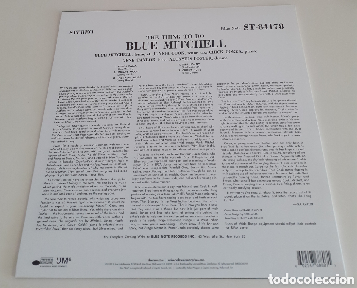 Discos de vinilo: Blue Mitchell, Chick Corea...the thing to do LP jazz - Foto 3
