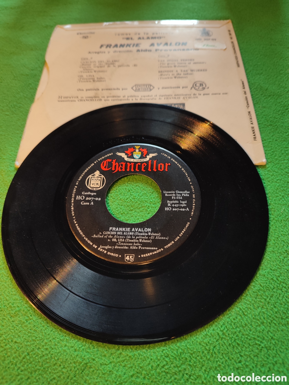 Discos de vinilo: Frankie &Aacute;valon - Canci&oacute;n del &Aacute;lamo + 3 - Foto 2