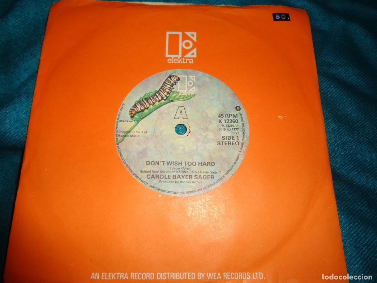 Vinyl-Schallplatten: CAROLE BAYER SAGER. DON&acute;TWISH TOO HARD / SWEET ALIBIS. ELEKTRA, 1977. UK. IMPECABLE(#)