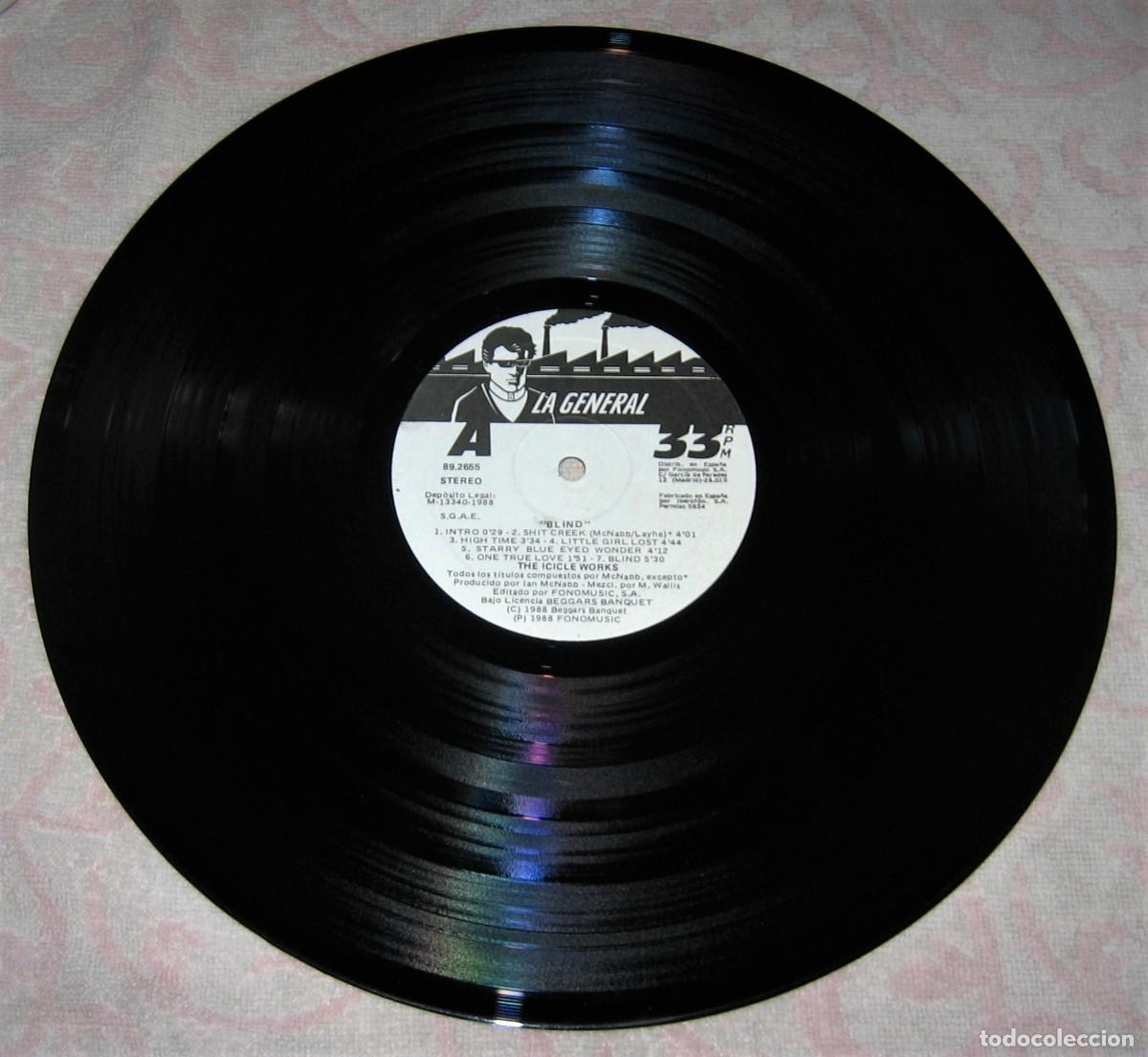 Discos de vinilo: ICICLE WORKS - Blind (La General 1988) Spain + Insert - Excelente estado - Foto 2