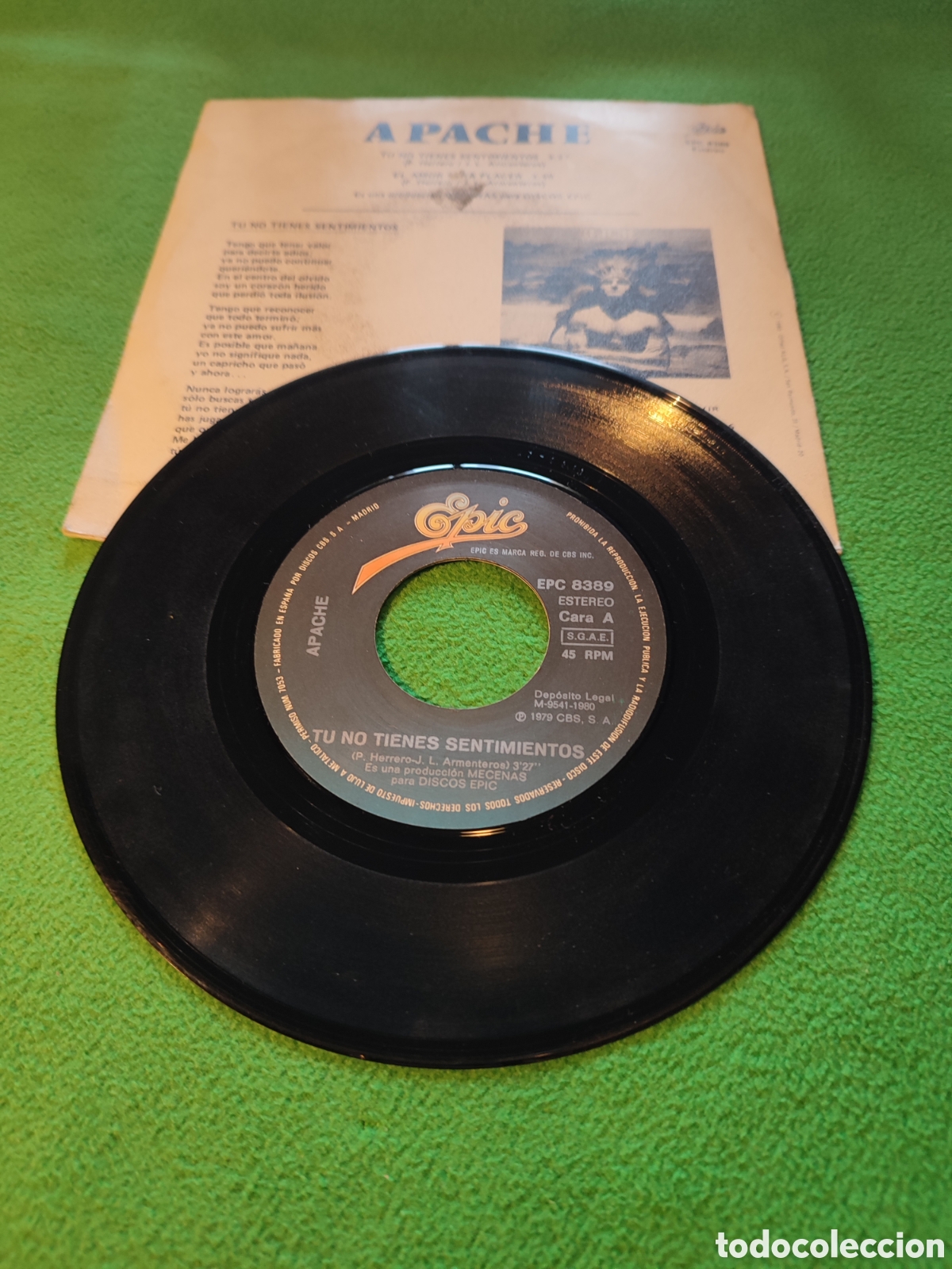 Discos de vinilo: Apache - No tienes sentimientos - Foto 2