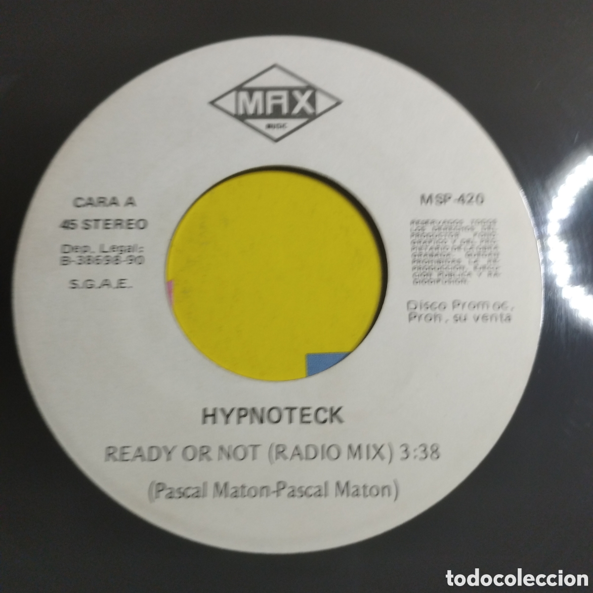 Discos de vinilo: Single 7&rdquo; PROMO Hipnoteck 1990 Ready oro not.( Break Dance) - Foto 3