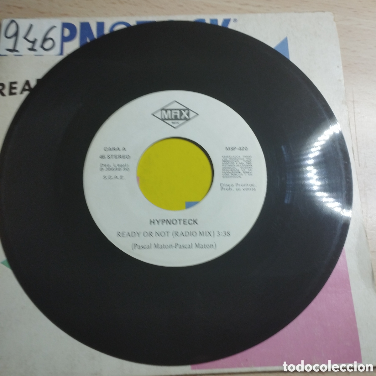 Discos de vinilo: Single 7&rdquo; PROMO Hipnoteck 1990 Ready oro not.( Break Dance) - Foto 4