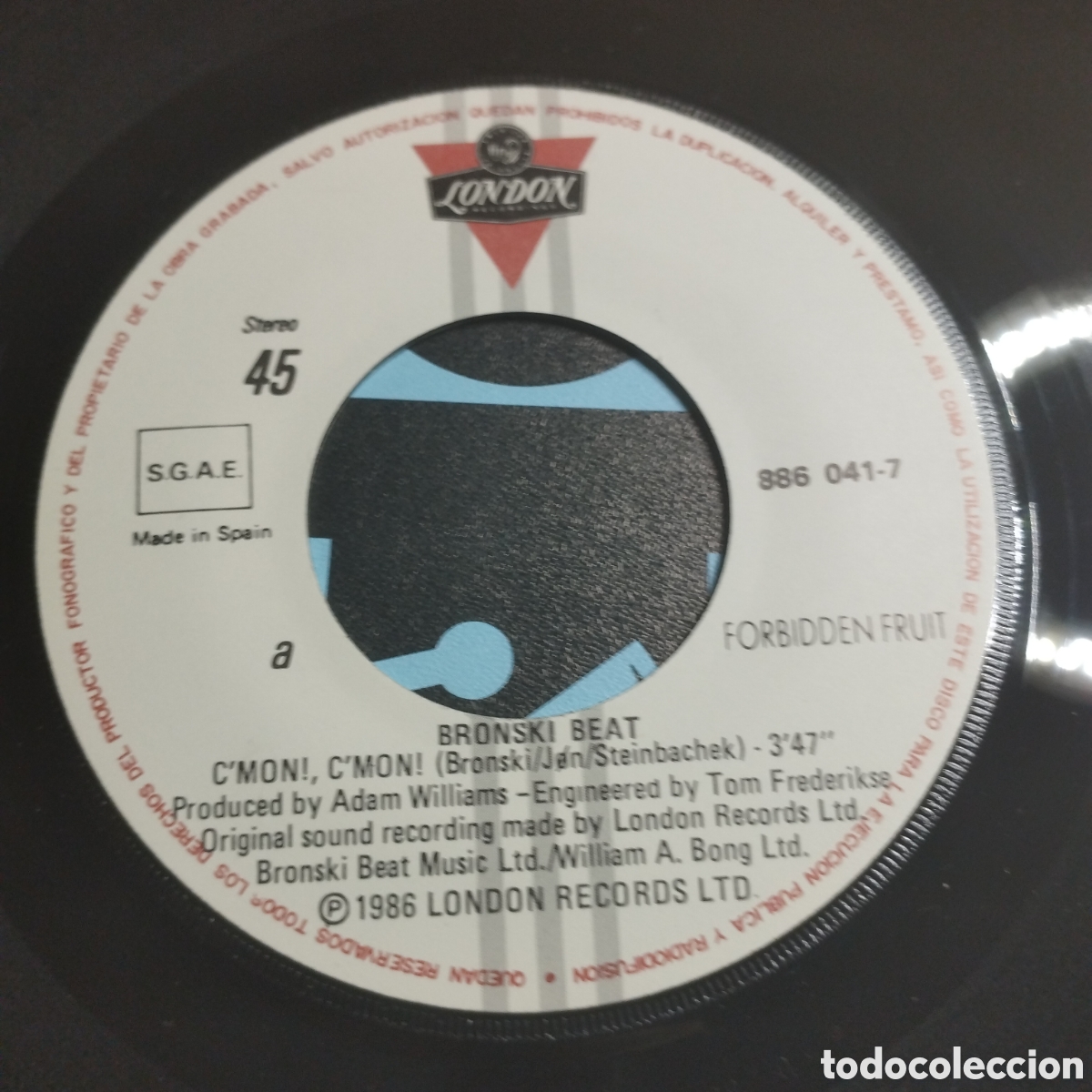 Discos de vinilo: Single 7&rdquo; Bronski Beat 1986 Cmon! Cmon! + Something special. - Foto 3