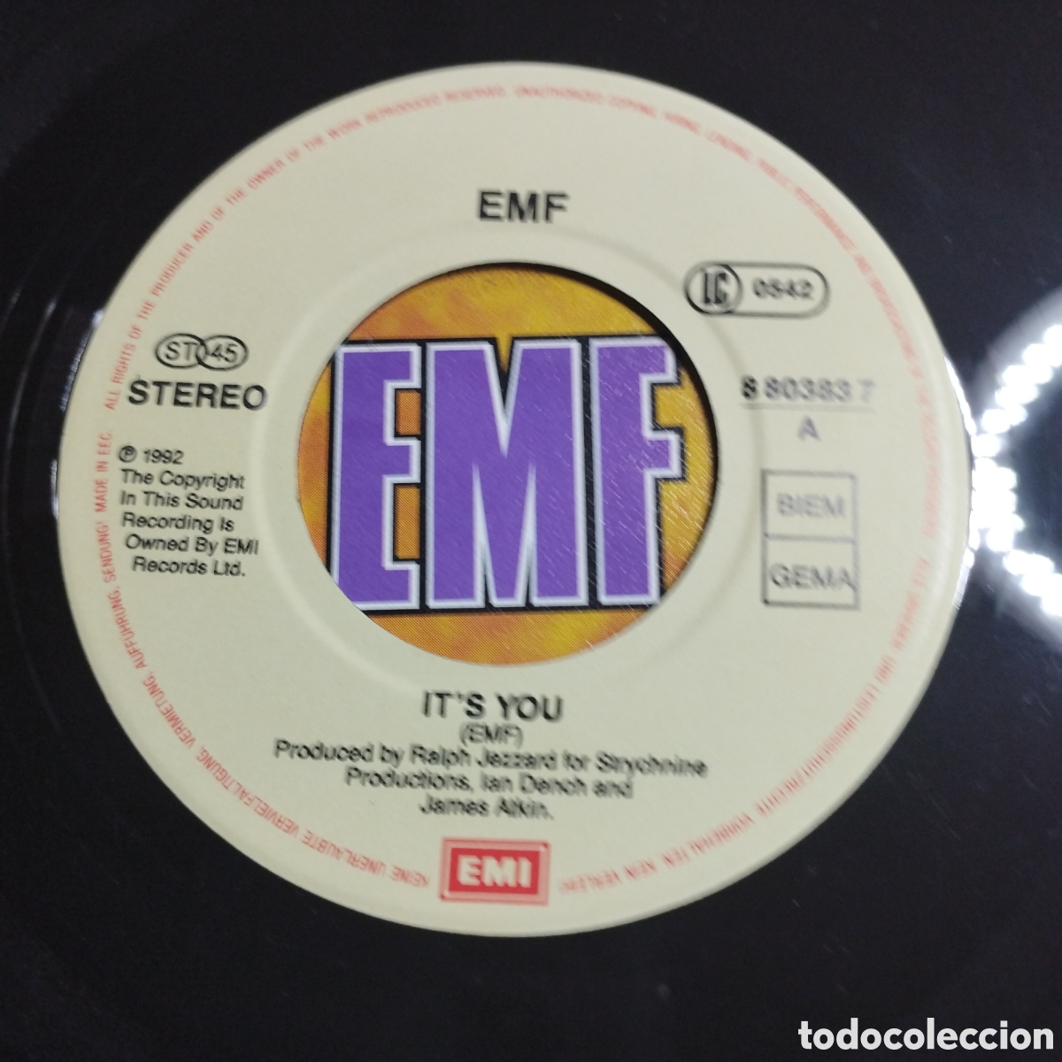 Discos de vinilo: Single 7&rdquo; EMF 1992 Its you + versi&oacute;n mix. - Foto 3