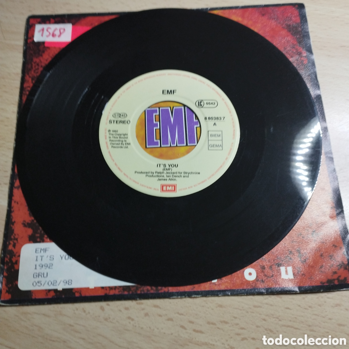 Discos de vinilo: Single 7&rdquo; EMF 1992 Its you + versi&oacute;n mix. - Foto 4