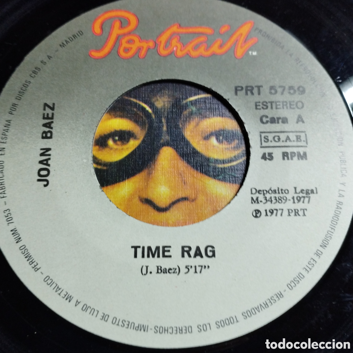 Discos de vinilo: Single 7&rdquo; Joan Baez 1977 Time rag + milagros. - Foto 3