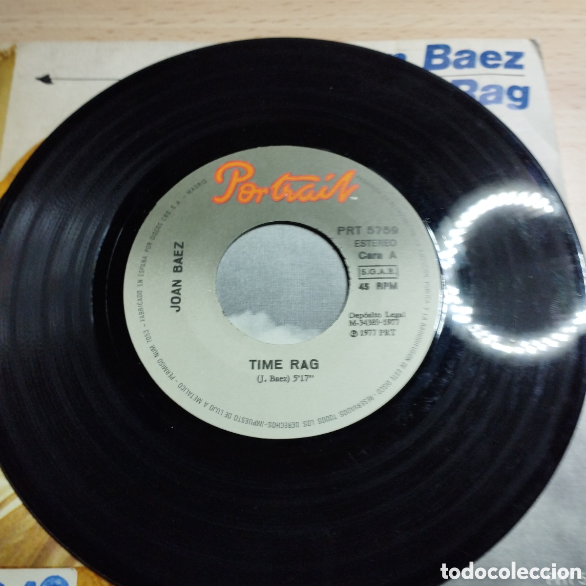 Discos de vinilo: Single 7&rdquo; Joan Baez 1977 Time rag + milagros. - Foto 4