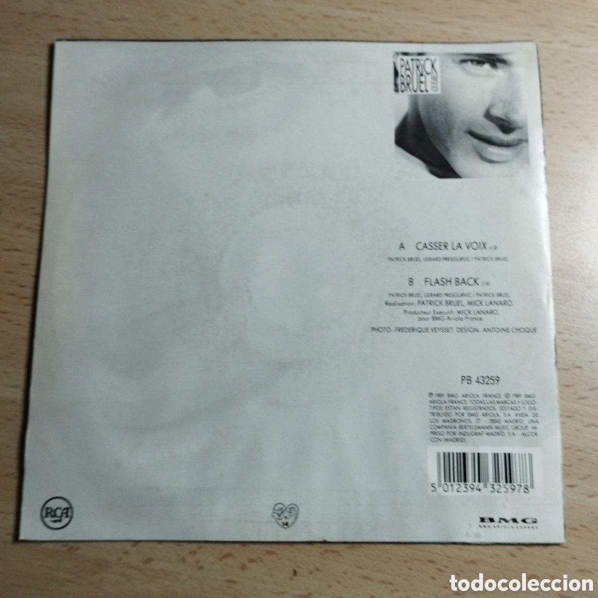 Discos de vinilo: Single 7&rdquo; Patrick Bruel 1990 Casser la voix + Flash Back. - Foto 2