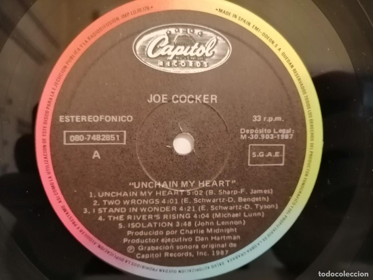 Discos de vinilo: Joe Cocker - Unchain My Heart - LP - 1987 - Foto 4