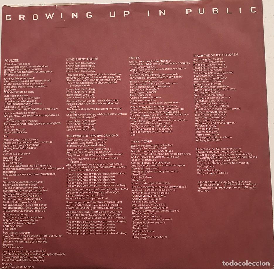 Discos de vinilo: Lou Reed &rdquo;Growing in public&rdquo; Lp. - Foto 3