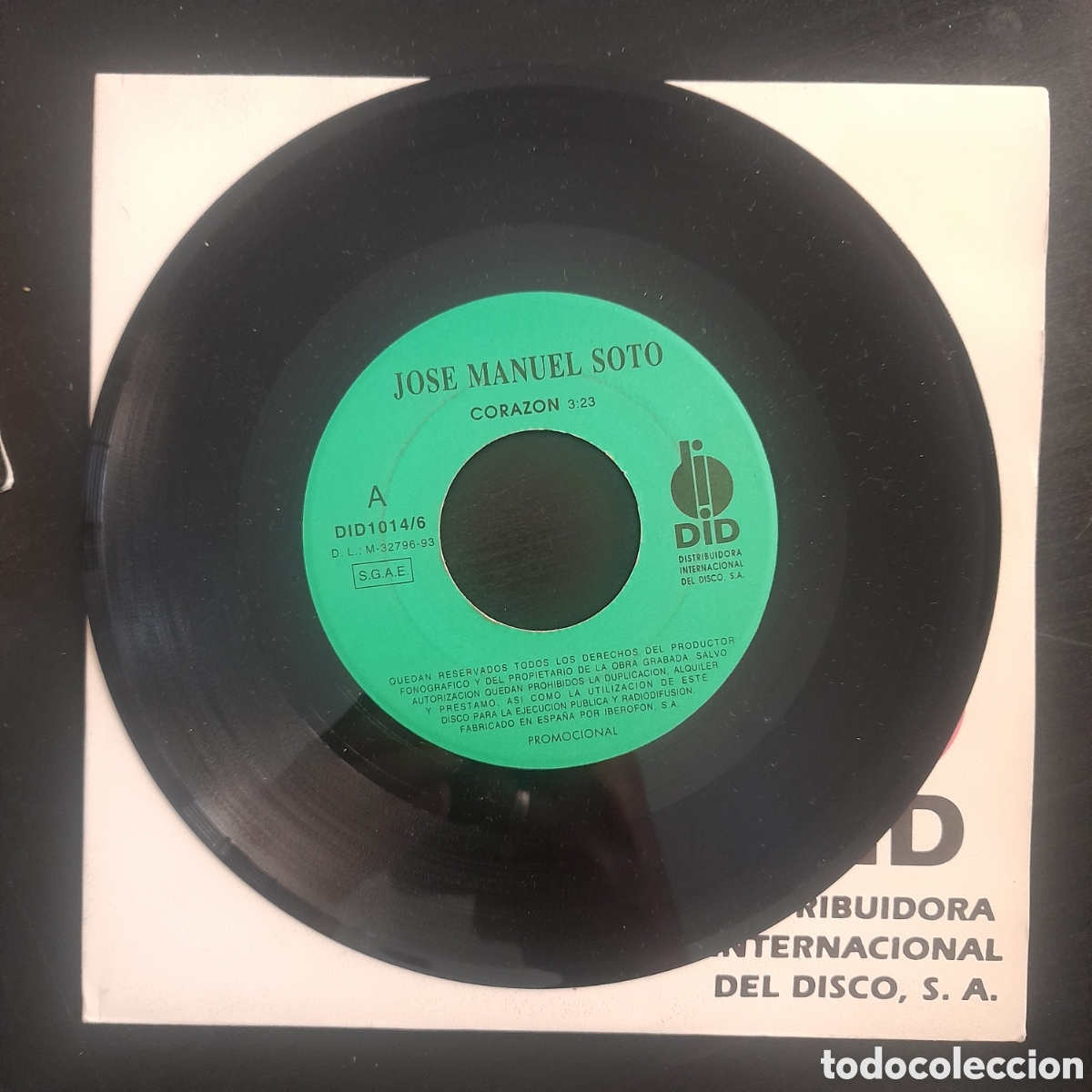 Discos de vinilo: Jos&eacute; Manuel Soto - Coraz&oacute;n. Promo. Single 7&rdquo; - Foto 2