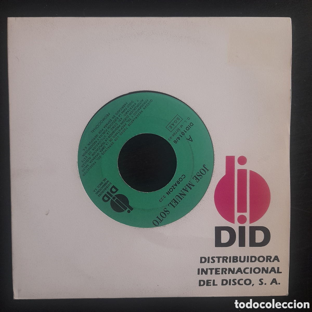 Discos de vinilo: Jos&eacute; Manuel Soto - Coraz&oacute;n. Promo. Single 7&rdquo; - Foto 1