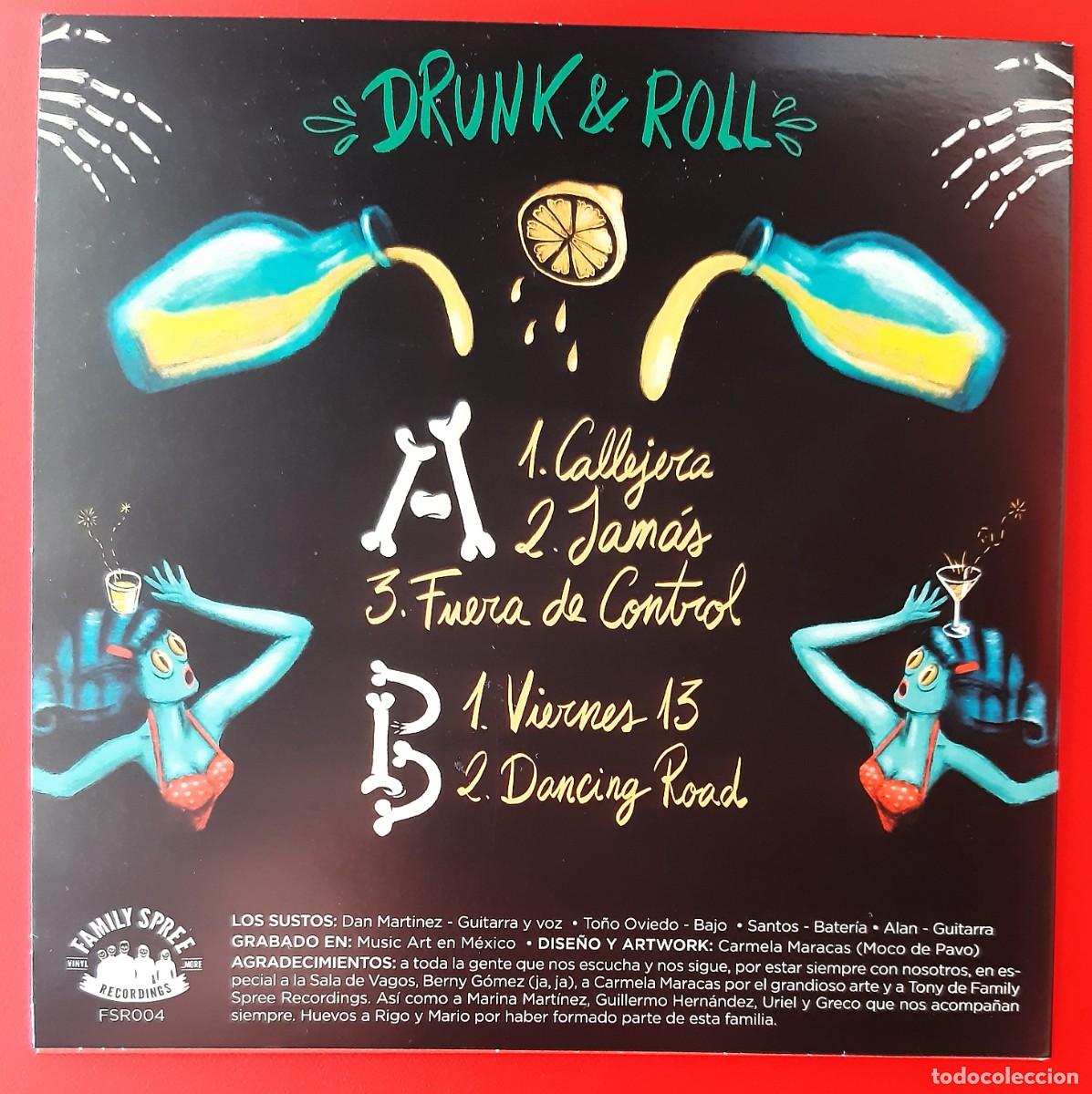 Discos de vinilo: LOS SUSTOS - DRUNK & ROLL 7&rdquo; EP. - Foto 2