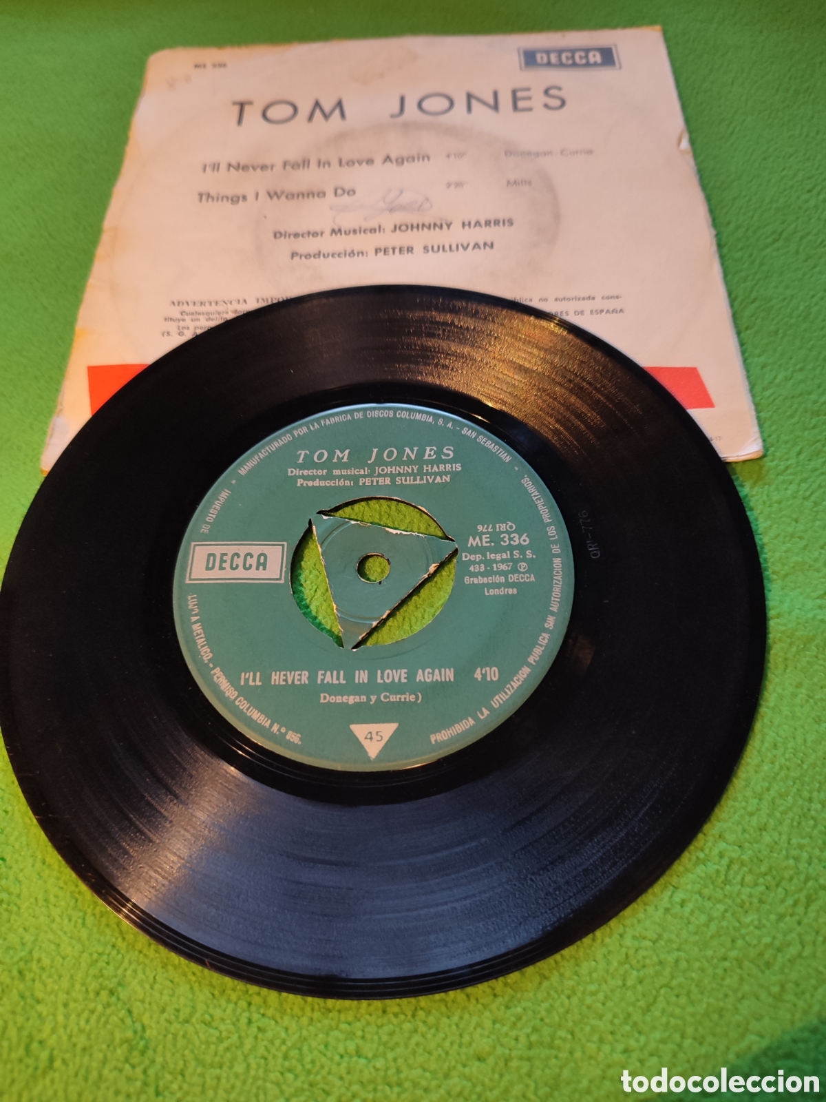 Discos de vinilo: Tom Jones - I ll Never fall in love again - Foto 2