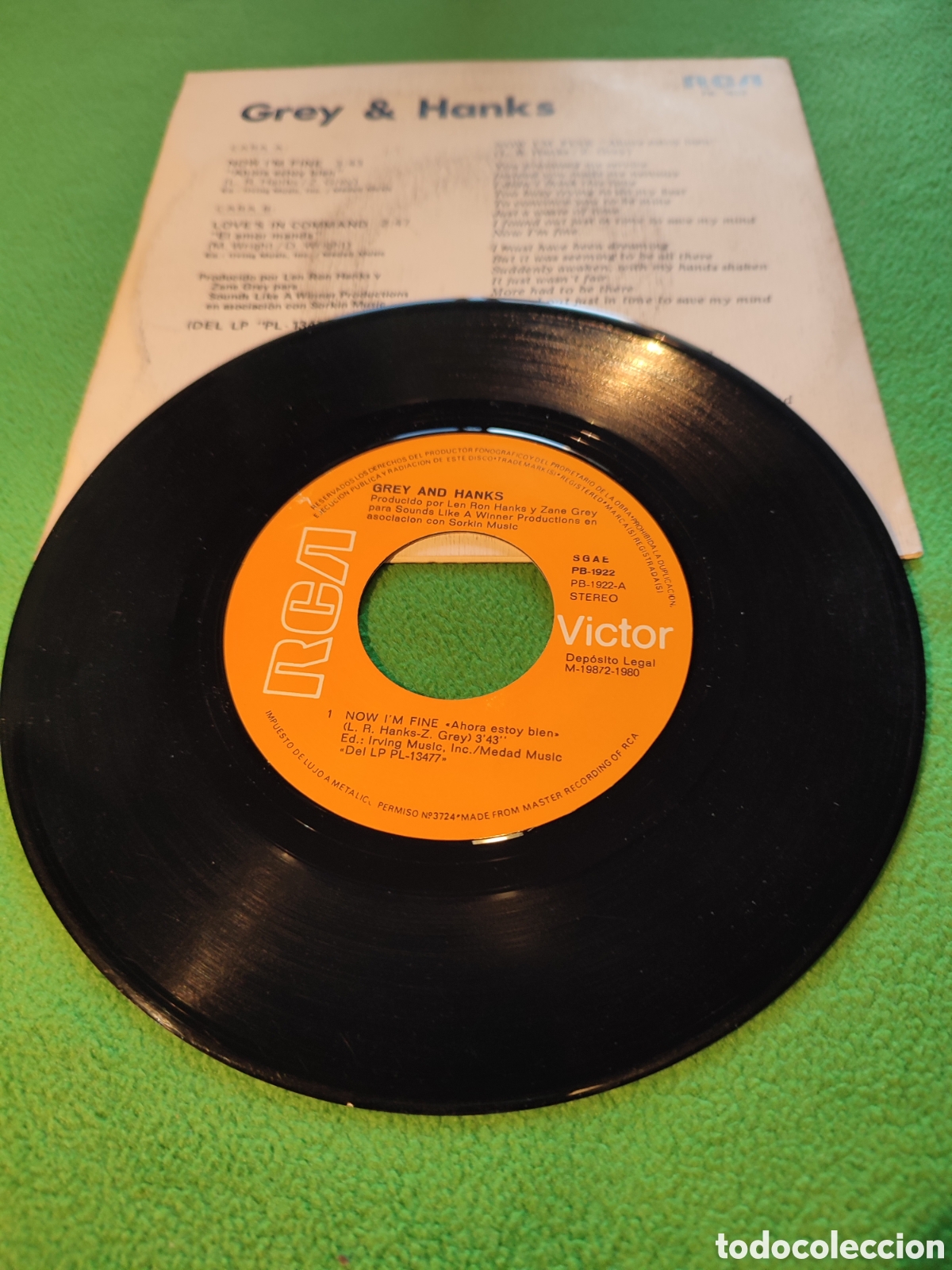 Discos de vinilo: Grey & Hanks - Now Im fine - Foto 2
