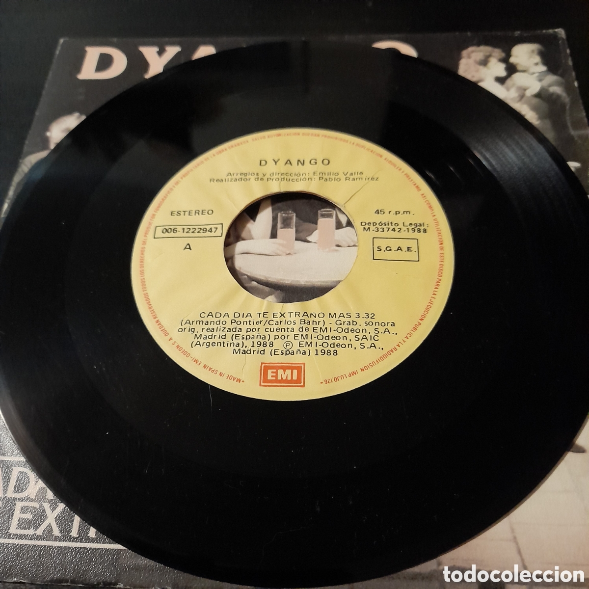 Discos de vinilo: Dyango &ndash; Cada Dia Te Extra&ntilde;o Mas. Vinilo, 7&rdquo; 1988 Espa&ntilde;a - Foto 3