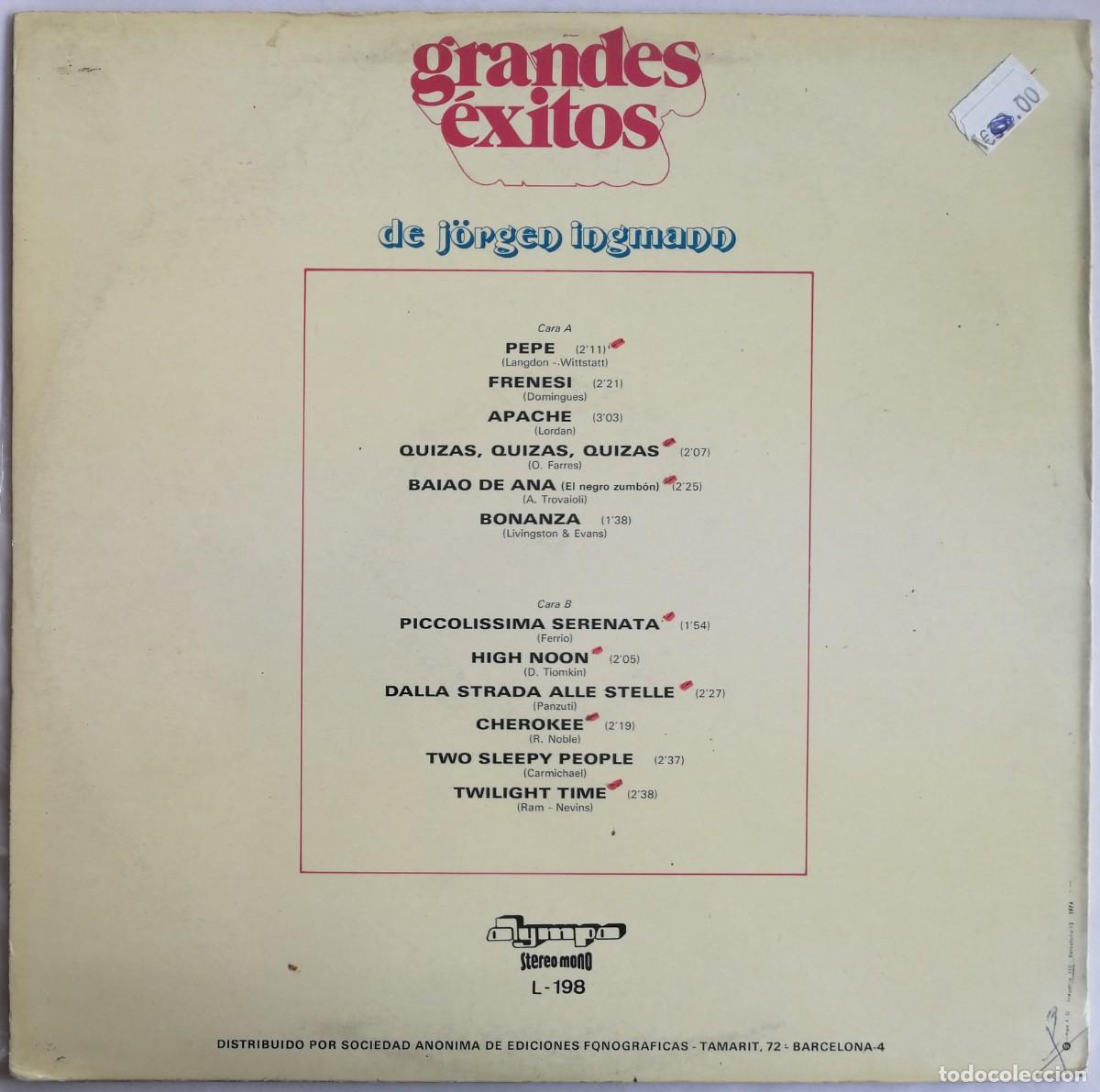 Discos de vinilo: J&ouml;rgen Ingmann, Grandes Exitos. Olympo L-198 - Foto 2