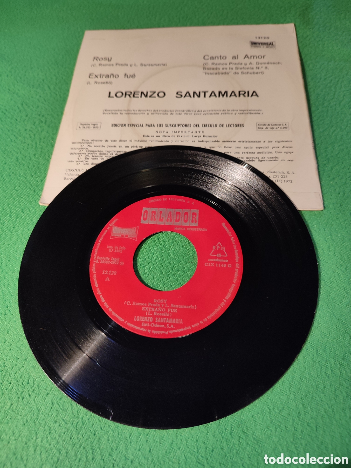 Discos de vinilo: Lorenzo Santamar&iacute;a - Rosy + 3 - Foto 2