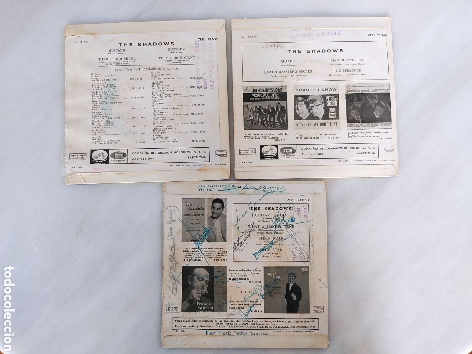 Discos de vinilo: lote 3 EPs the shadows - Foto 2