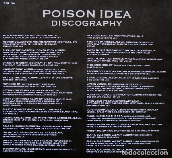 Discos de vinilo: Poison Idea &ndash; Pajama Party - LP - 1992 - Vinyl Solution &ndash; SOL 034 - Foto 4