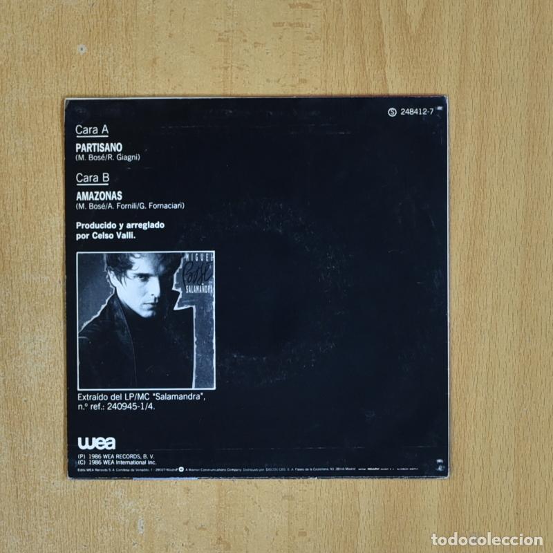 Discos de vinilo: MIGUEL BOSE - PARTISANO - PROMO SINGLE - Foto 2