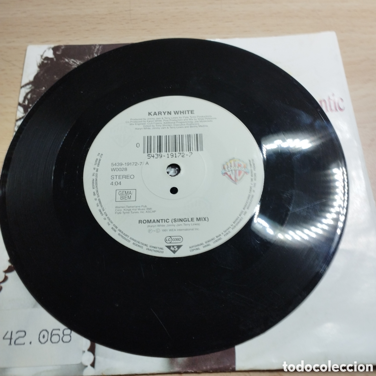 Discos de vinilo: Single 7&rdquo; Karyn White 1991 Romantic 2 versiones - Foto 4
