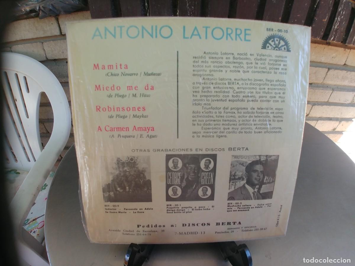 Discos de vinilo: ANTONIO LATORRE-EP MAMITA +3 - Foto 2