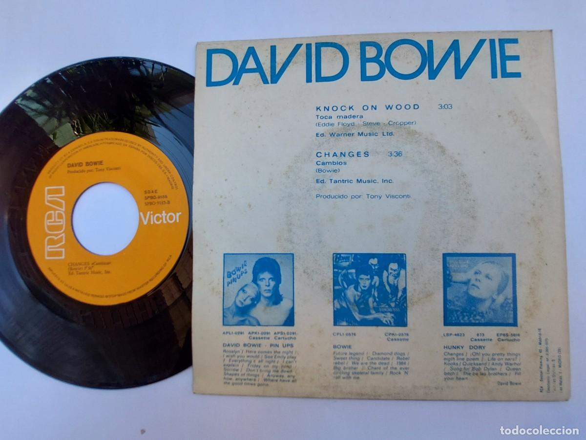 Discos de vinilo: DAVID BOWIE - 45 Spain - EX * KNOCK ON WOOD / CHANGES - Foto 2