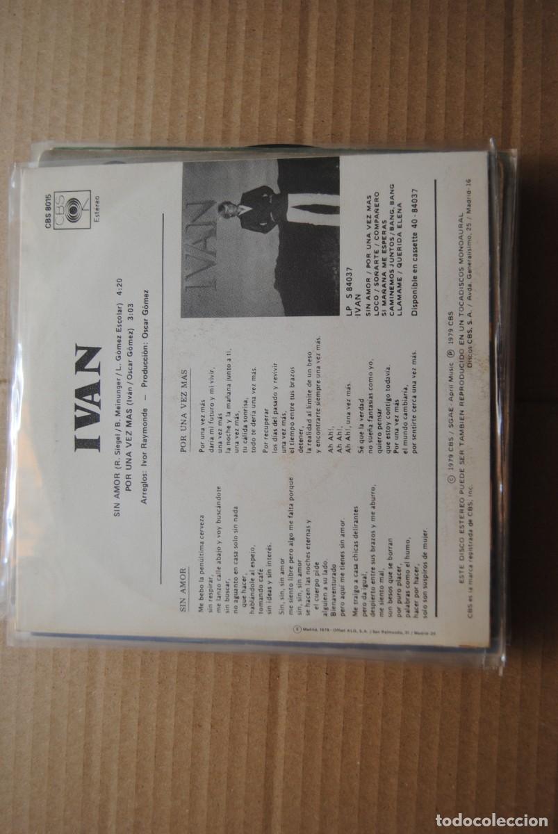 Discos de vinilo: ivan, sin amor. cbs 1979. sp perfecto - Foto 2