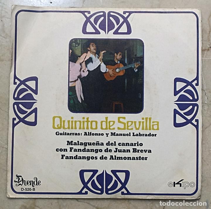 Disques de vinyle: SINGLE QUINITO DE SEVILLA - MALAGUE&Ntilde;A DEL CANARIO - DUENDE 1971