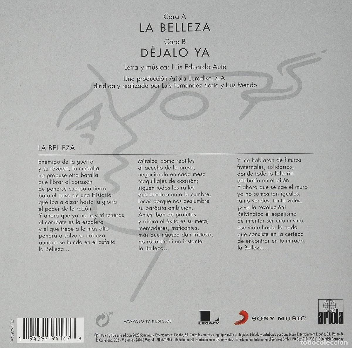 Discos de vinilo: Luis Eduardo Aute - La Belleza - Foto 2