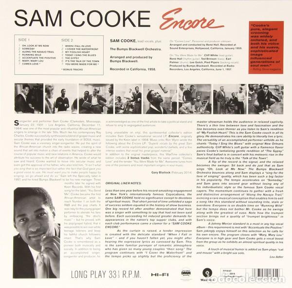 Discos de vinilo: Sam Cooke - Encore - Foto 2