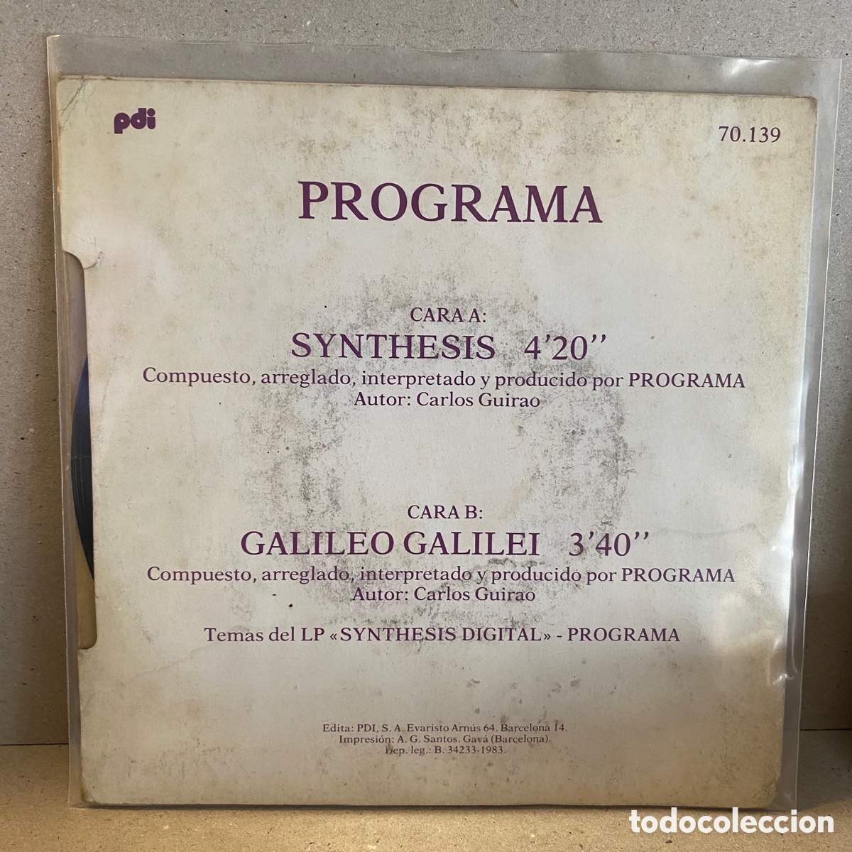 Discos de vinilo: Programa - S&iacute;ntesis Digital (7&rdquo;, Single, Promo) - Foto 2