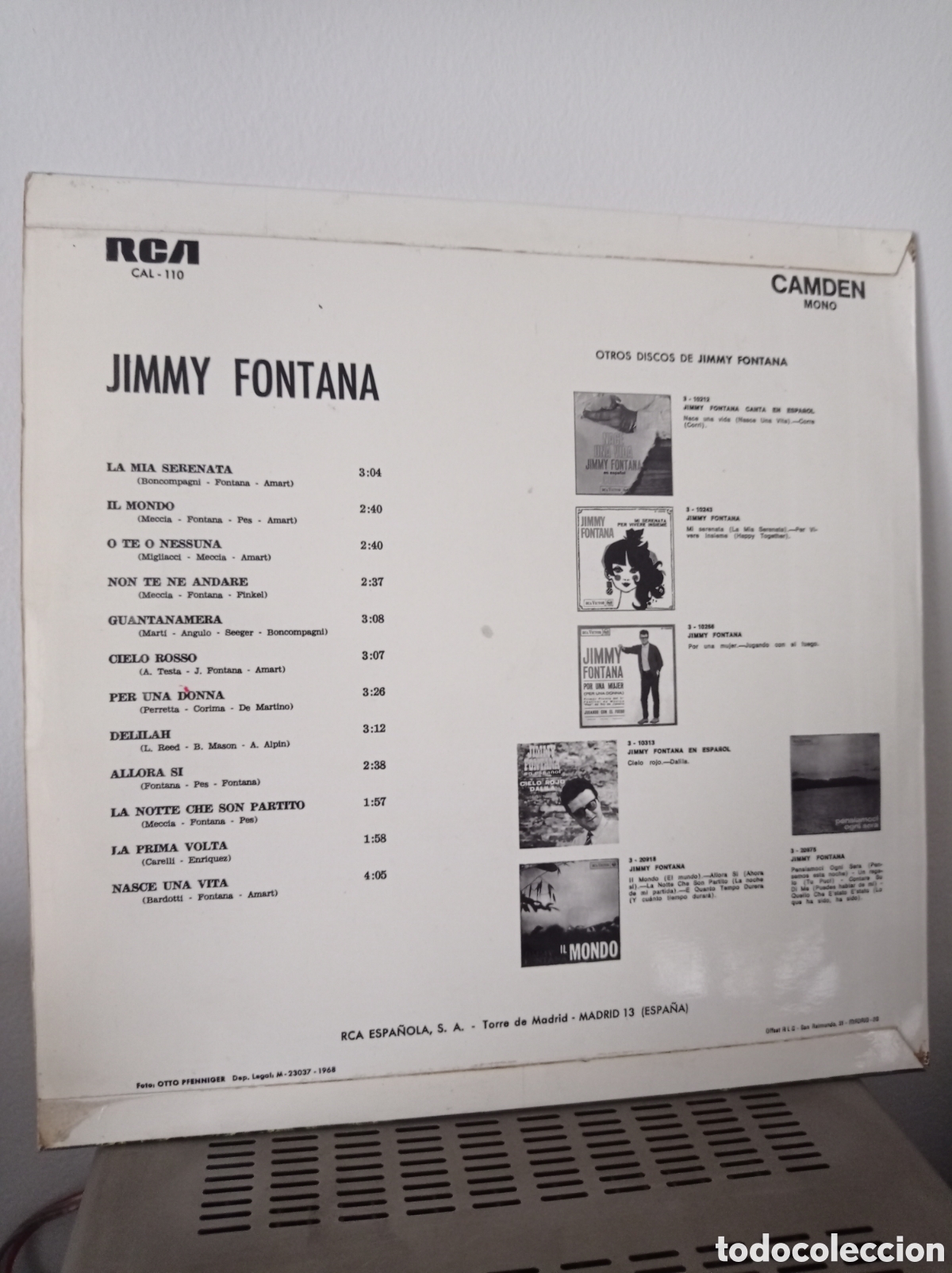 Discos de vinilo: JIMMY FONTANA Y SUS &Eacute;XITOS - LP VINILO - EX/EX - Foto 2