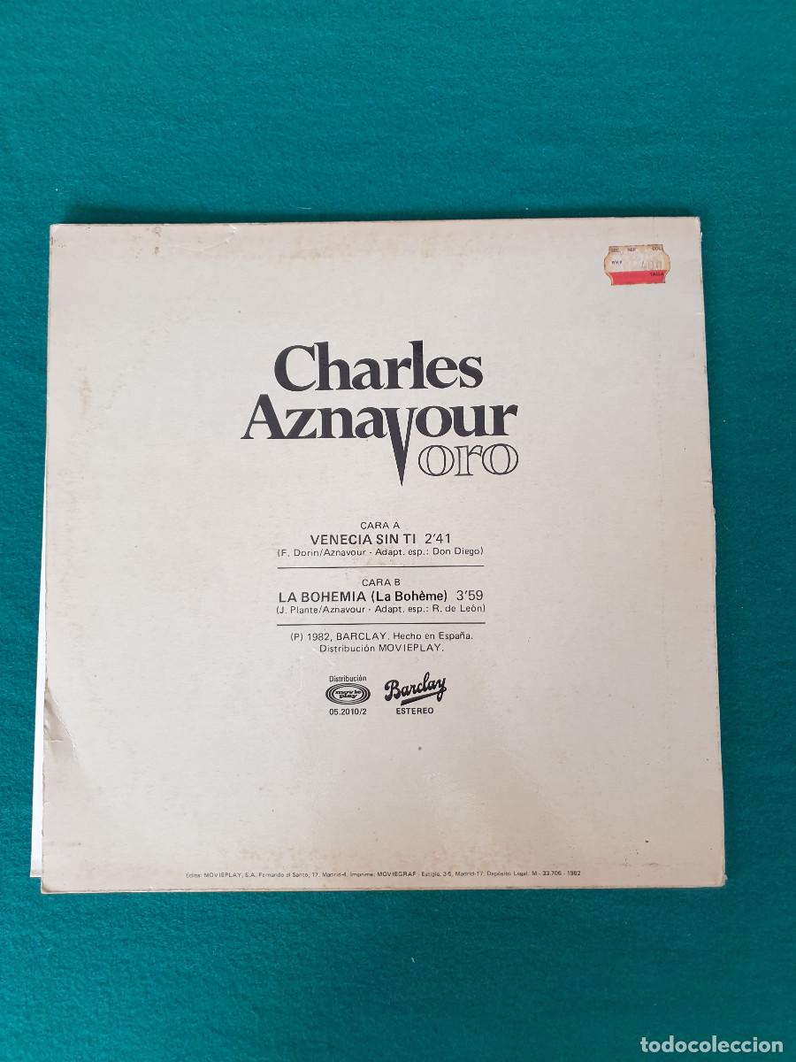 Discos de vinilo: CHARLES AZNAVOUR Venecia sin ti MAXI SINGLE - Foto 2