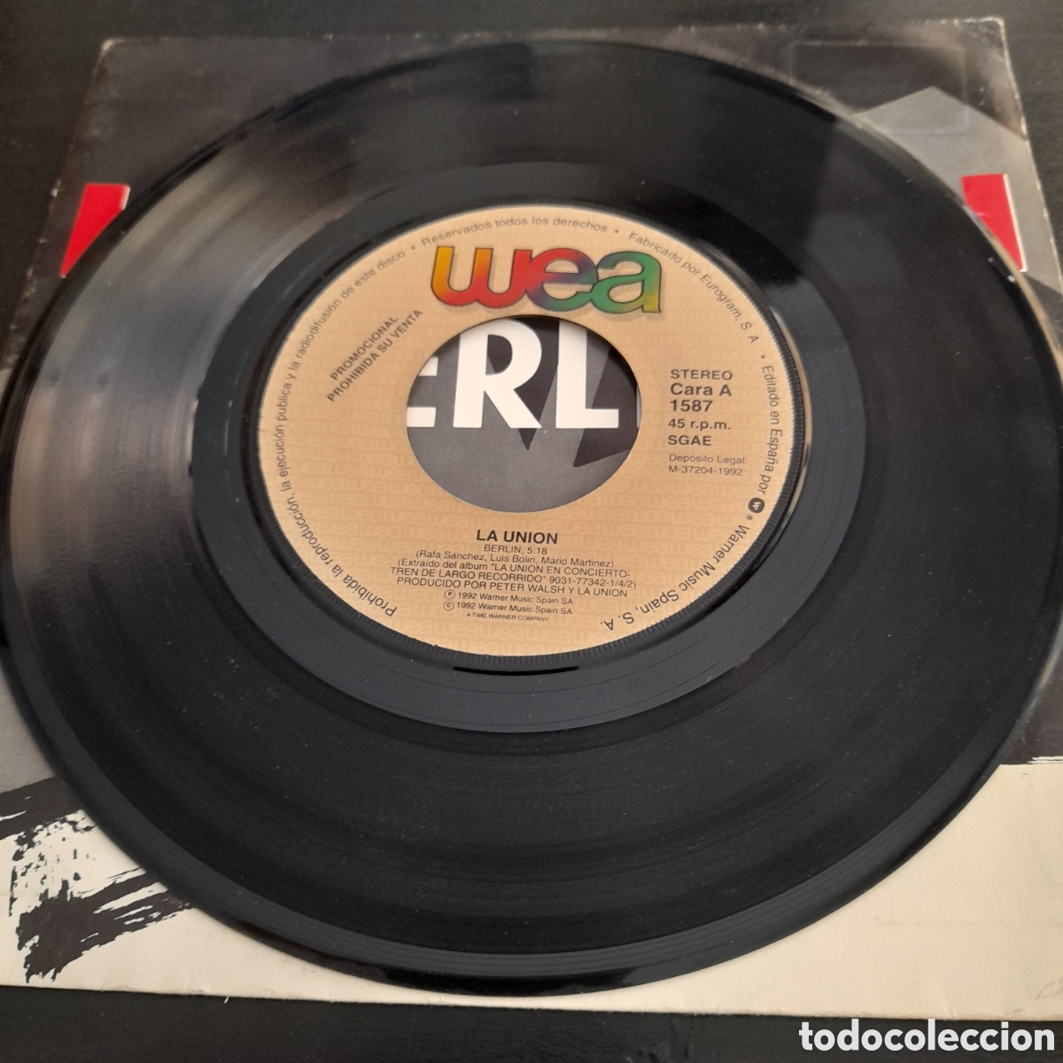Discos de vinilo: La Uni&oacute;n &ndash; Berl&iacute;n. Vinilo, 7&rdquo;, Single, Promo 1992 - Foto 3