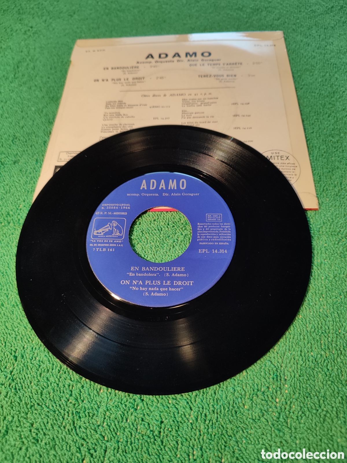 Discos de vinilo: Adamo - En bandouliere + 3 - Foto 2