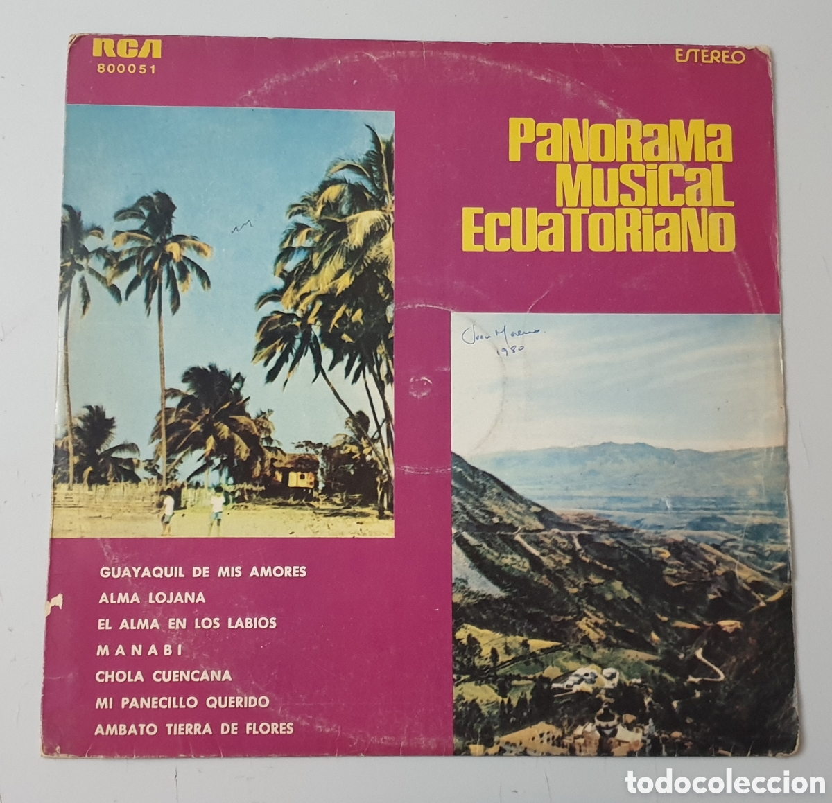 Disques de vinyle: LP CONJUNTO TIPICO EQUINOCCIAL - Panorama Musical Ecuatoriano (Ecuador - Fadisa/RCA - 1978) RARO