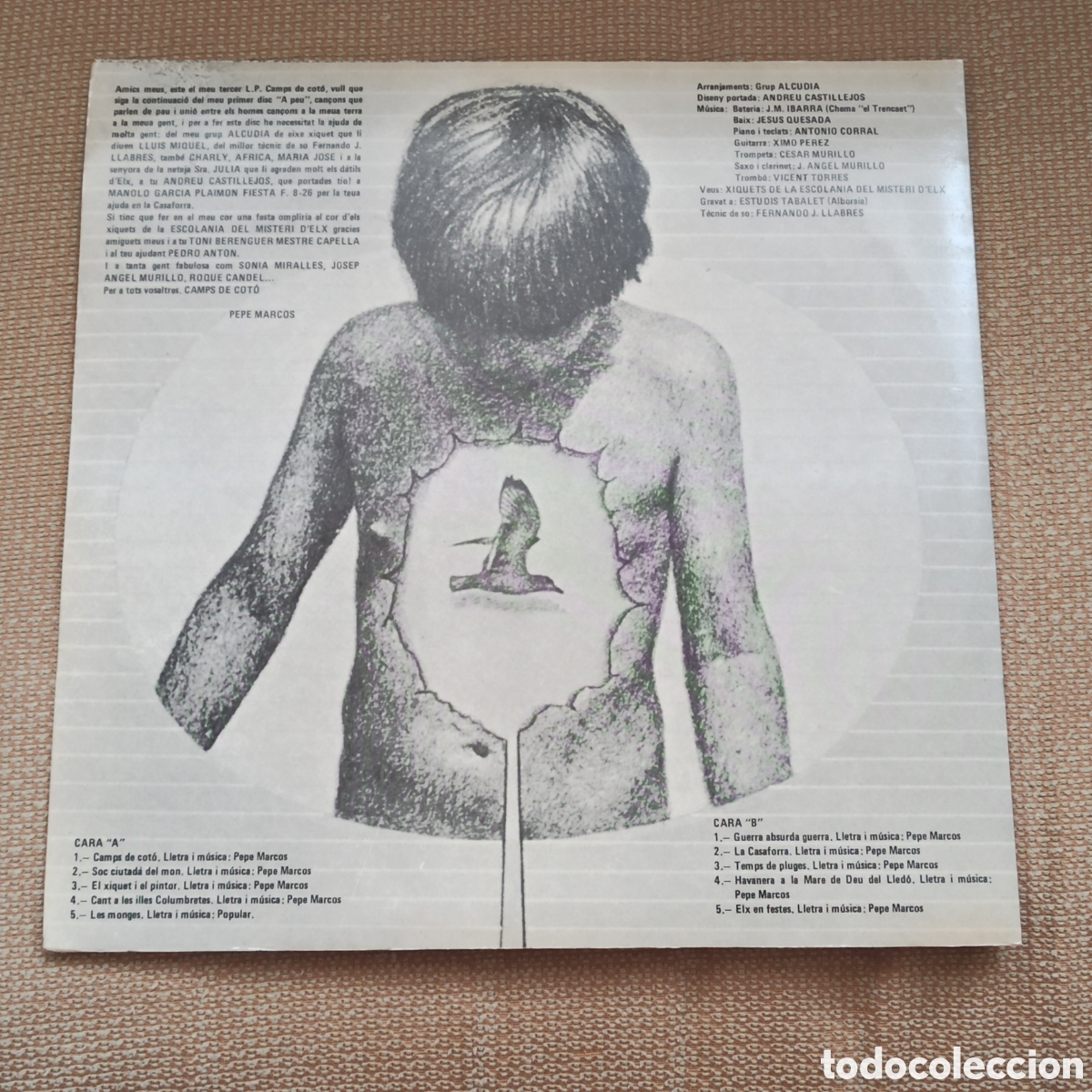 Discos de vinilo: Pepe Marcos - Camps De Cot&oacute; (LP) - Foto 2