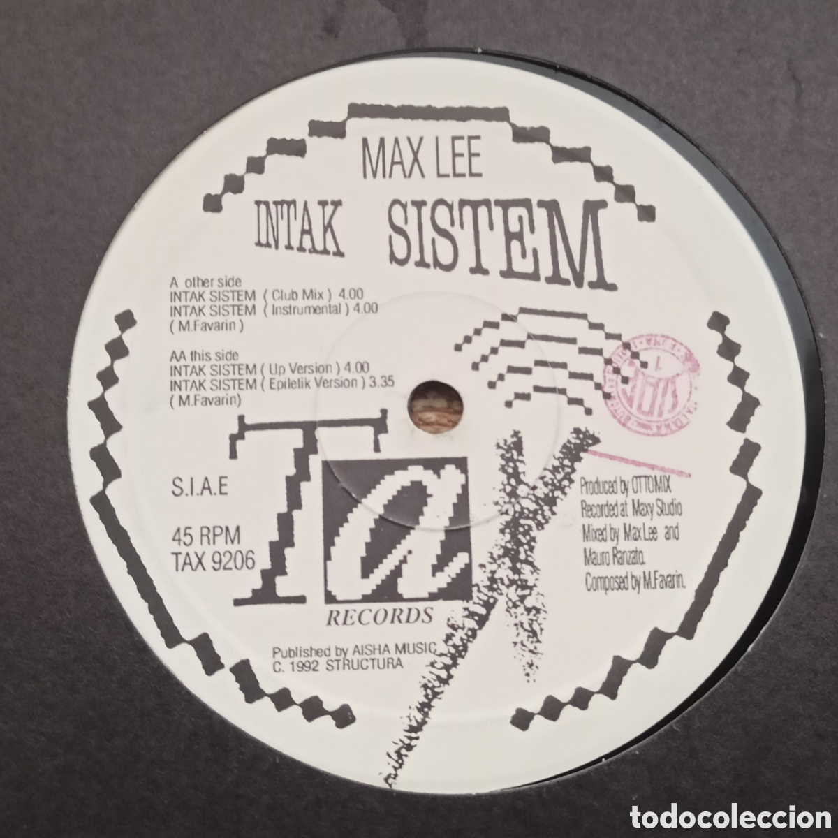 Discos de vinilo: Max Lee - Intak Sistem (12&rdquo;) - Foto 2