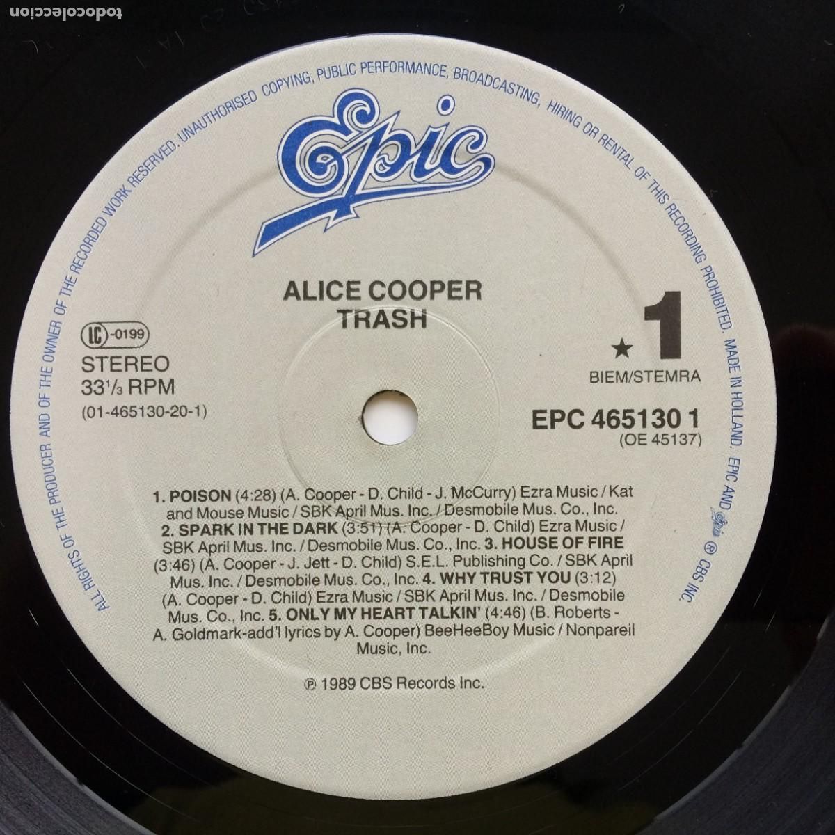 Discos de vinilo: Alice Cooper &lrm;&ndash; Trash , Holanda 1989 Epic* - Foto 4